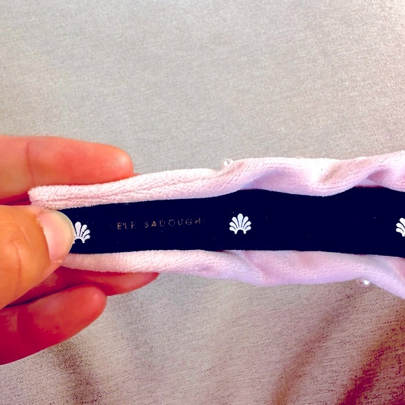 Brand New Pink Pearled Velvet Lele Sadoughi Band - Picture 8 of 9